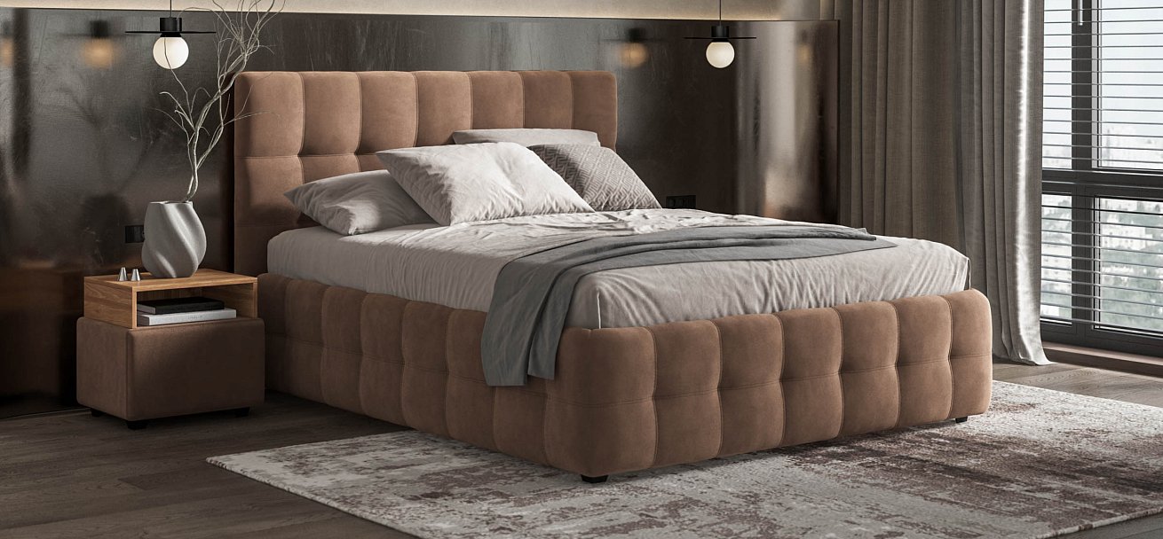 Тумба Босс велюр Монолит мокко, Орех селект