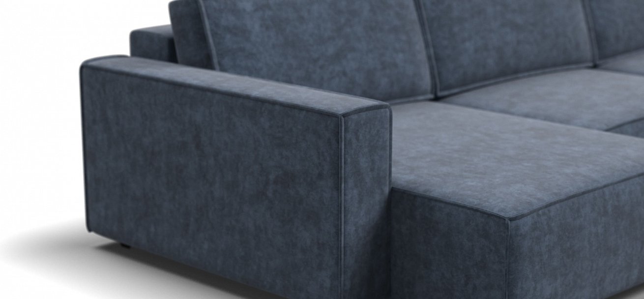 П-образный диван Босс Софт Модуль велюр Роял синий