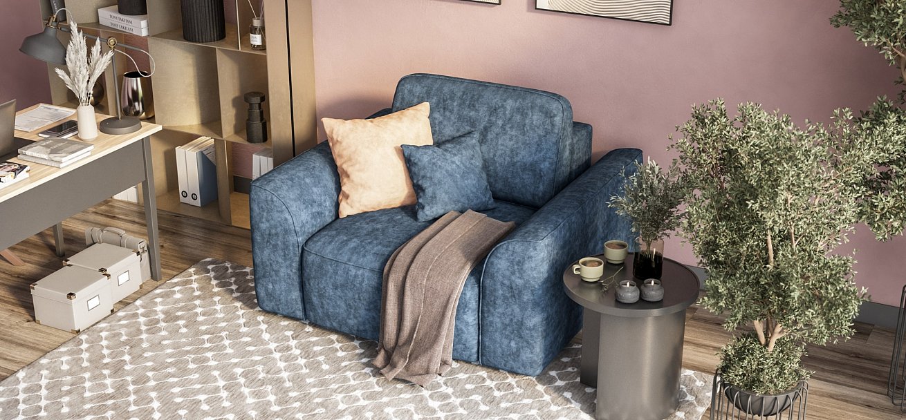 Кресло Кинг Модуль велюр Роял синий