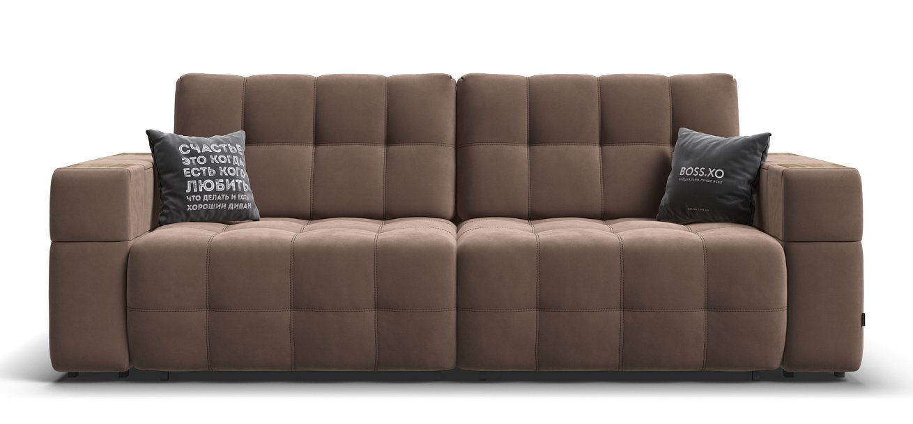 Диван Босс ХО велюр Монолит мокко / Дымчатый Крафт