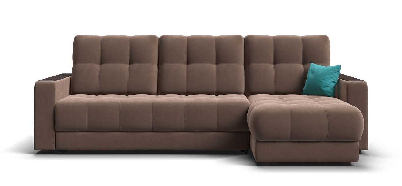 Угловой диван Босс Классик велюр Монолит мокко