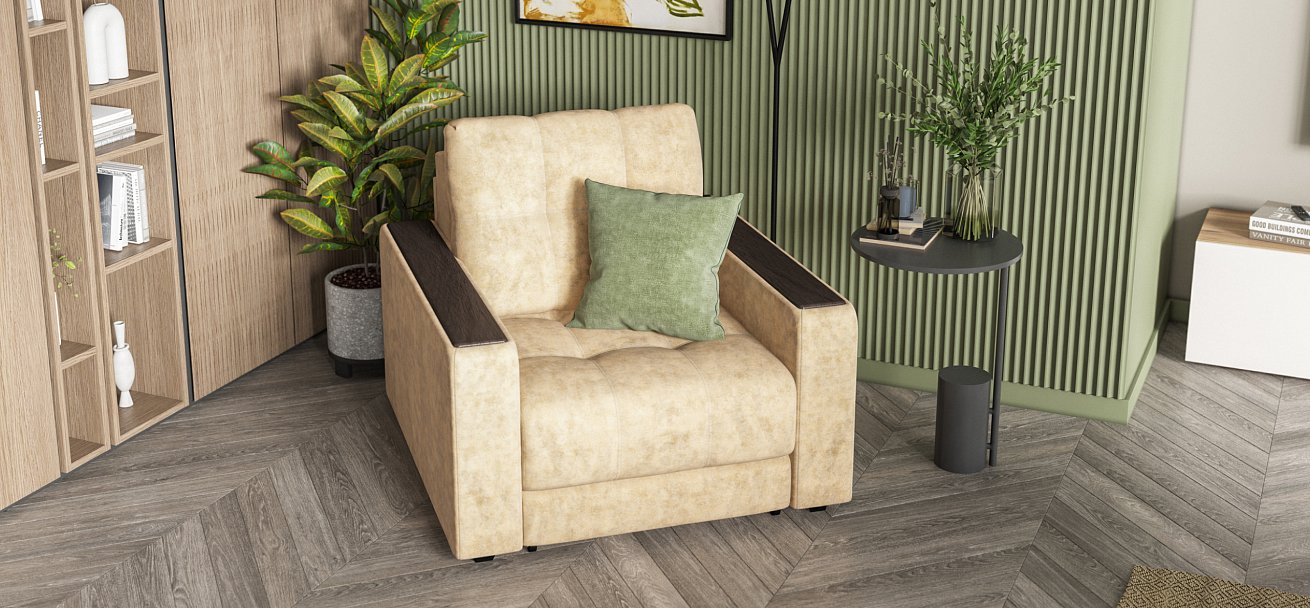 Босс кресло-кровать велюр Роял шампань