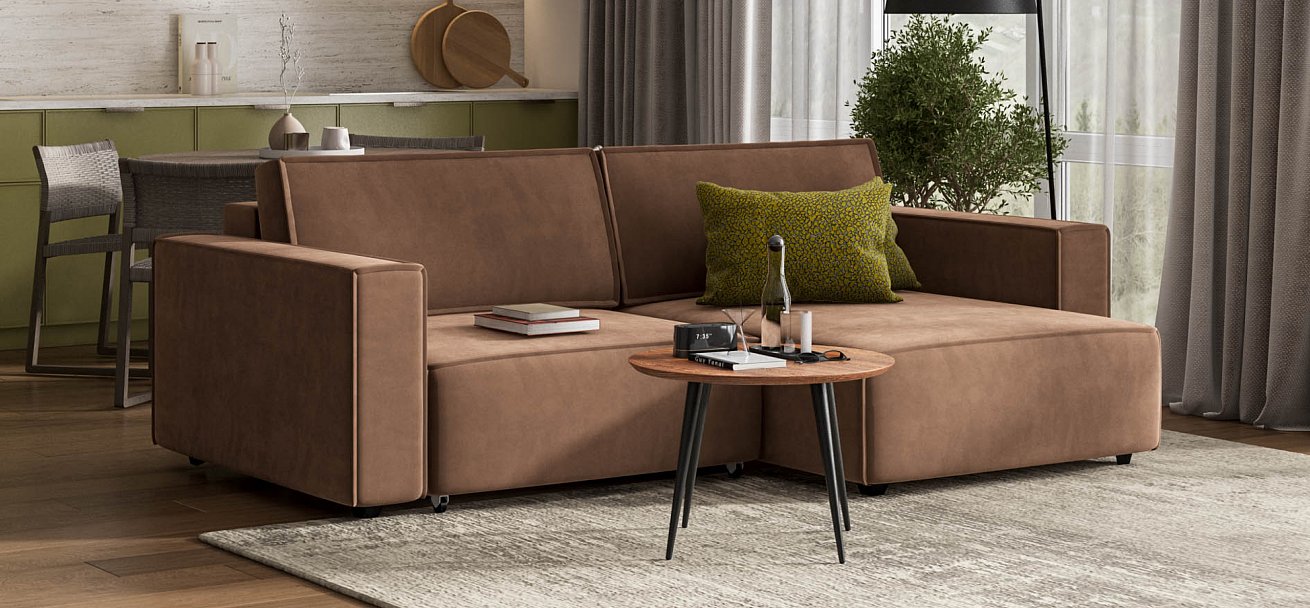 Угловой диван Босс Софт Модуль велюр Монолит мокко