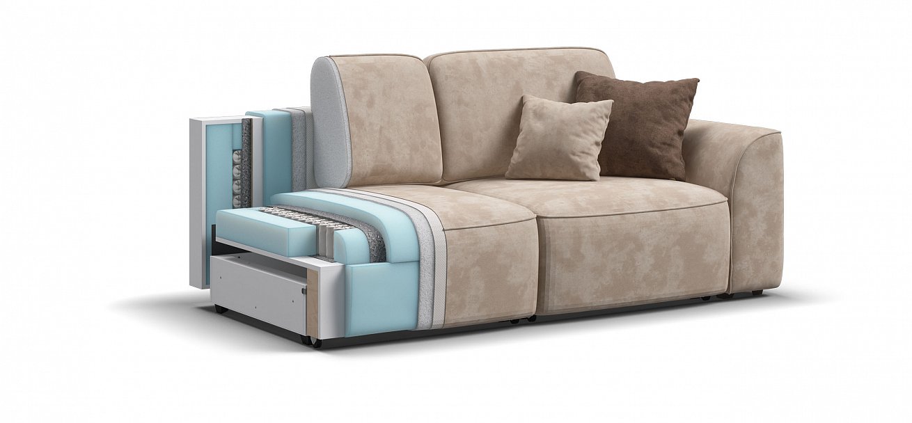 Диван Кинг Модуль велюр Алькантара пепел