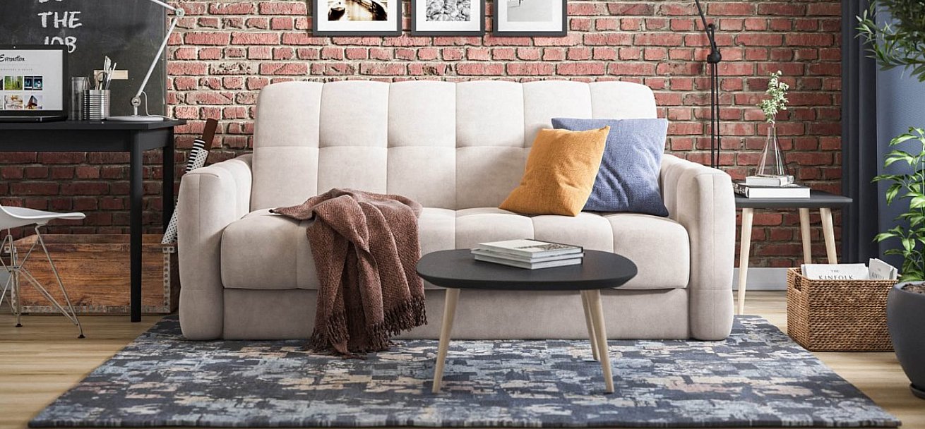 Диван Босс Слип 160 велюр Монолит латте