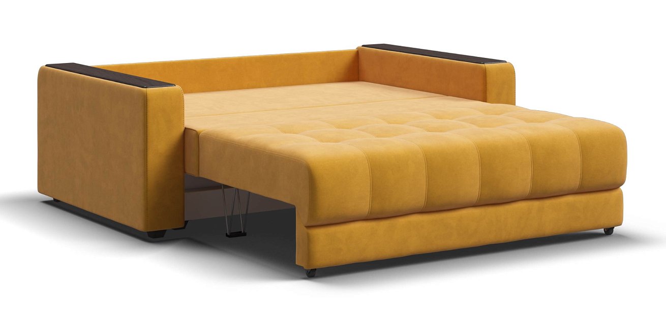 Диван Босс двухместный велюр Монолит желтый