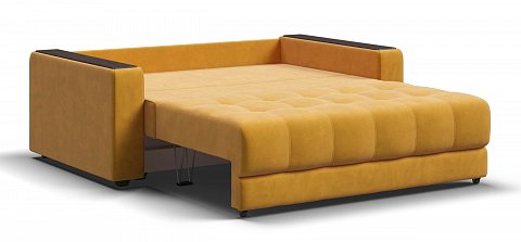 Диван Босс двухместный велюр Монолит желтый 3
