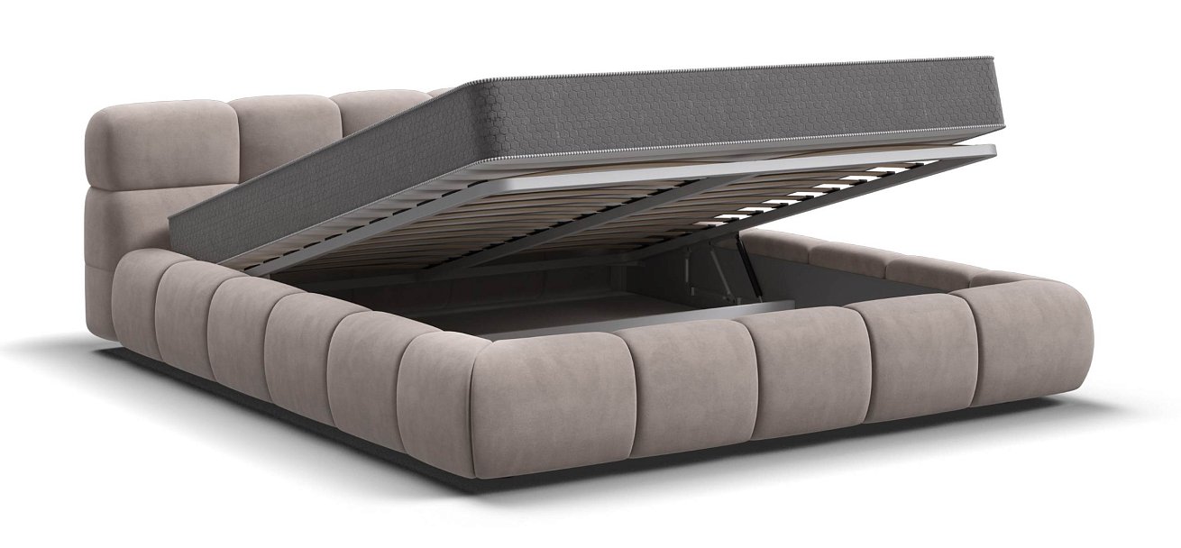 Босс Дрим Кровать+ПМ 160*200 велюр Монолит латте