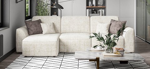 Угловой диван Кинг Шенилл Смарт кварц 2