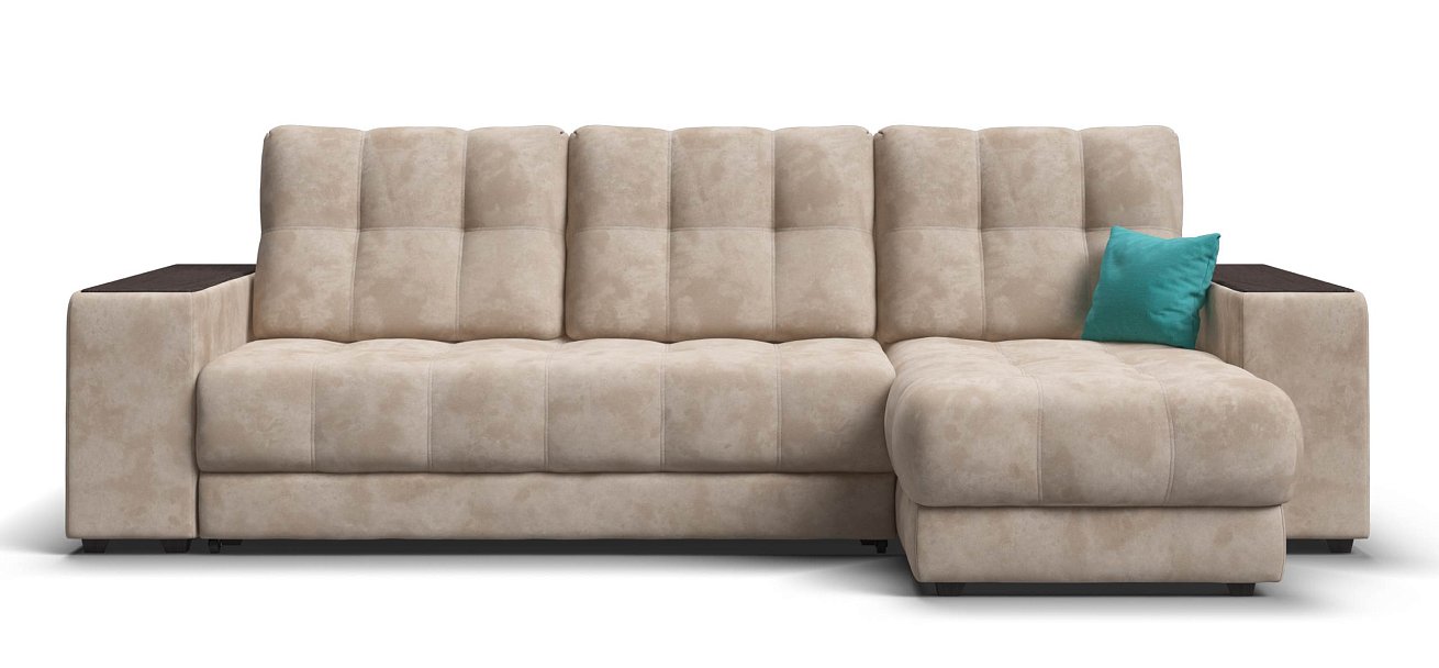 Угловой диван Босс ХЛ велюр Алькантара пепел