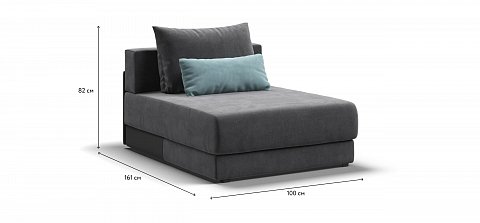 Ричмонд Модуль оттоманка велюр Монолит серый 1