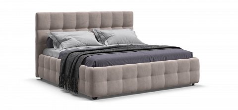 Босс Кровать+ПМ 180*200 велюр Монолит латте 1
