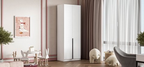 Босс Стандарт 80*220 шкаф распашной 2Д 01 Белый 2