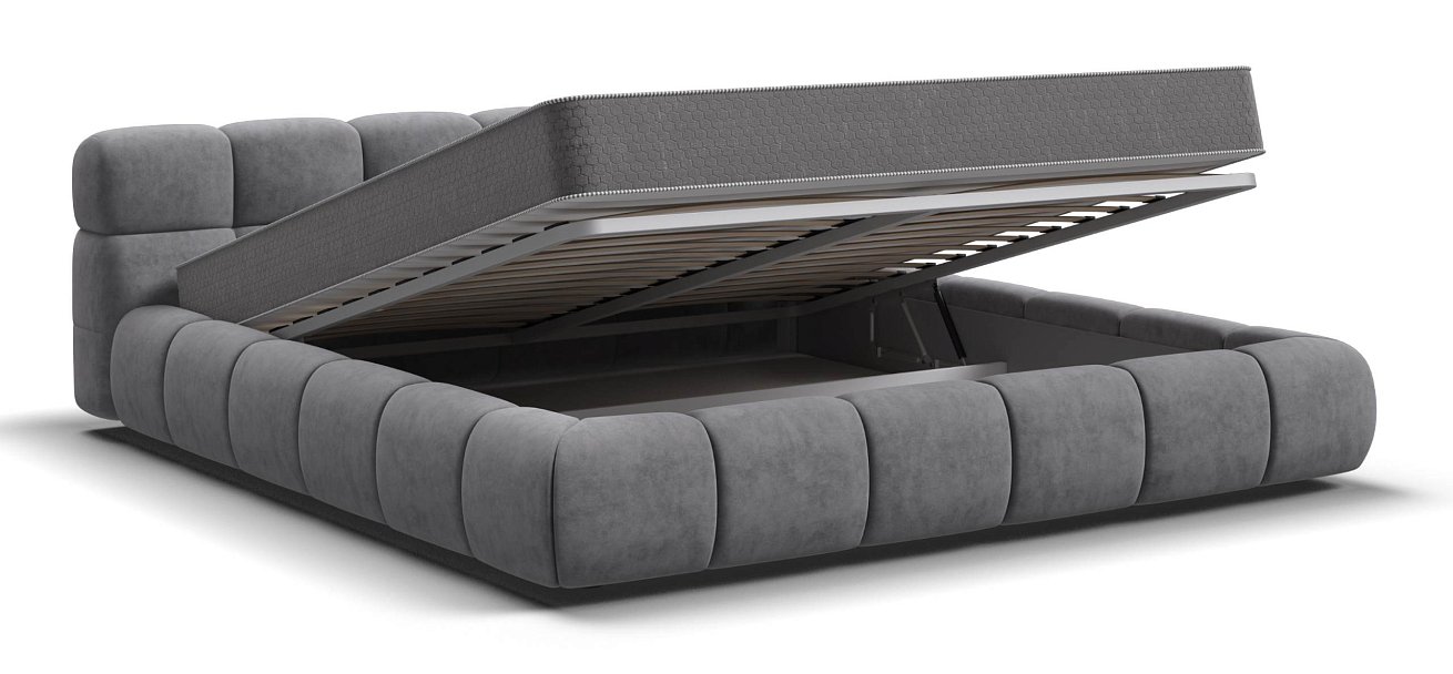 Босс Дрим Кровать+ПМ 180*200 велюр Роял агат