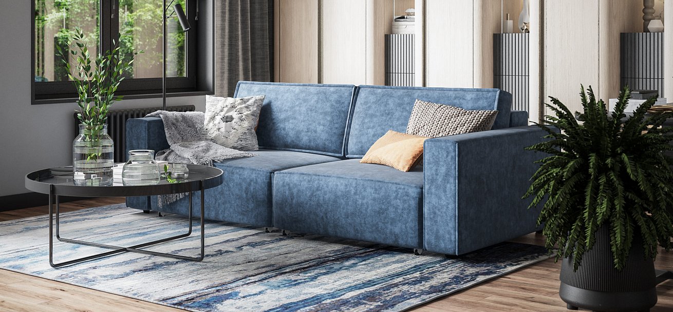 Диван Босс Софт Модуль велюр Роял синий