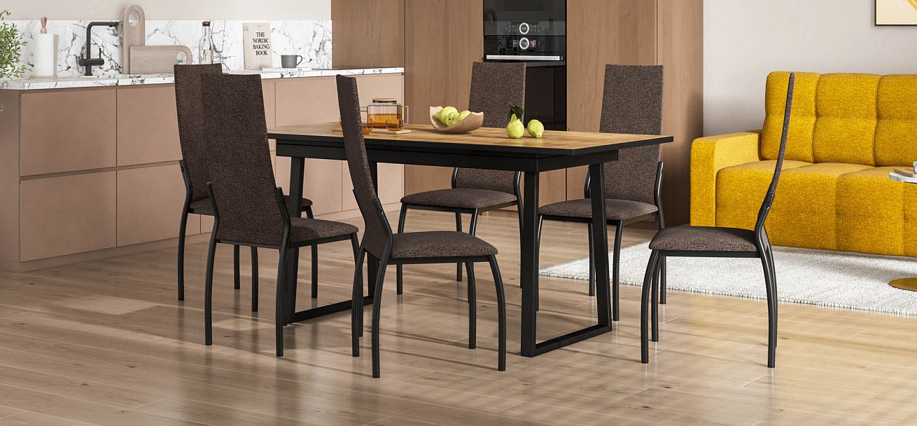 Стул АСТИ 2 шт. рогожка Мальмо шоколад К., черный