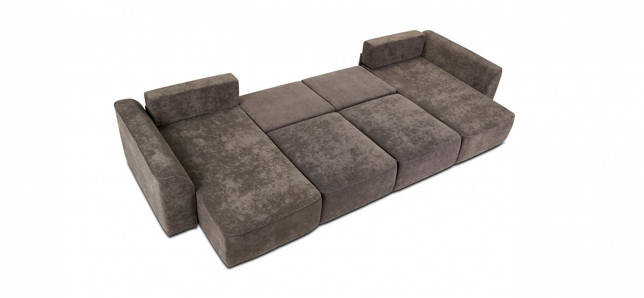 П-образный диван Кинг Модуль велюр Роял тауп