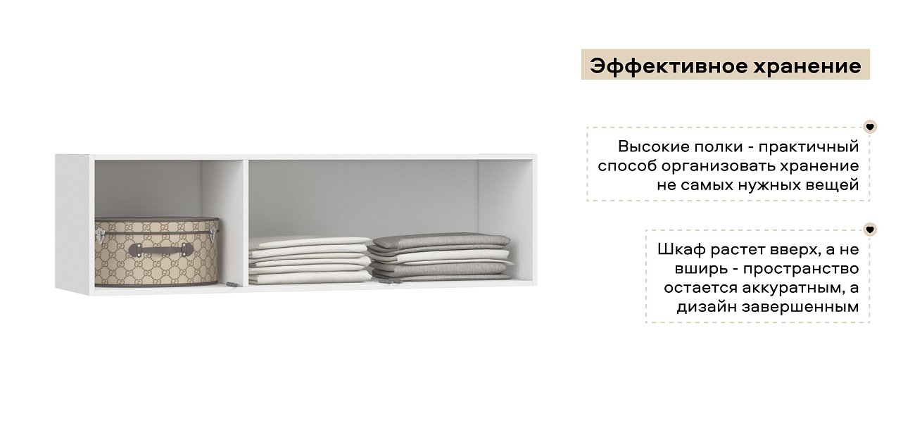 Антресоль 135 3Д Белый