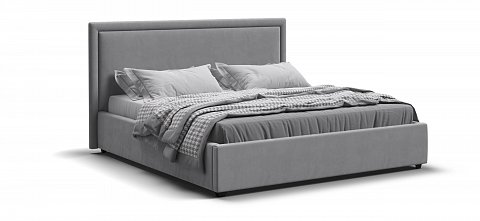 Фрея Кровать+ПМ 160*200 велюр Монолит сталь