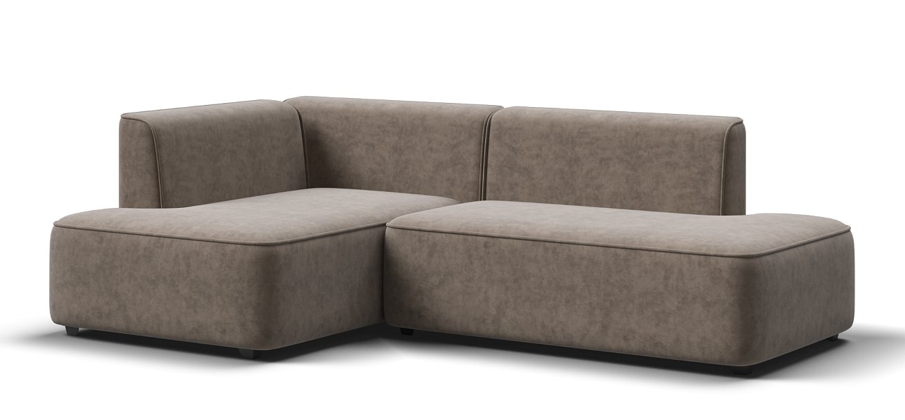 Угловой диван левый Кинг Твин велюр Роял тауп