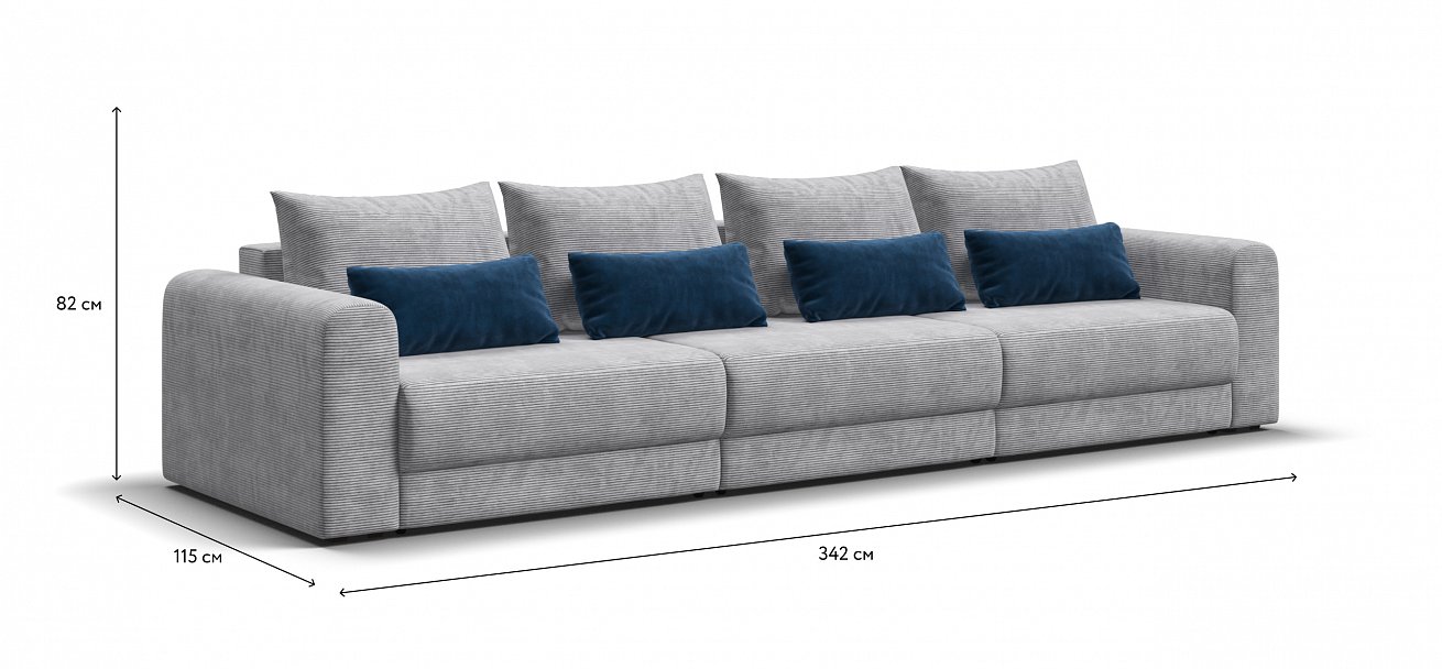 Модульный диван Ричмонд Модуль Макс Вельвет Корд серый