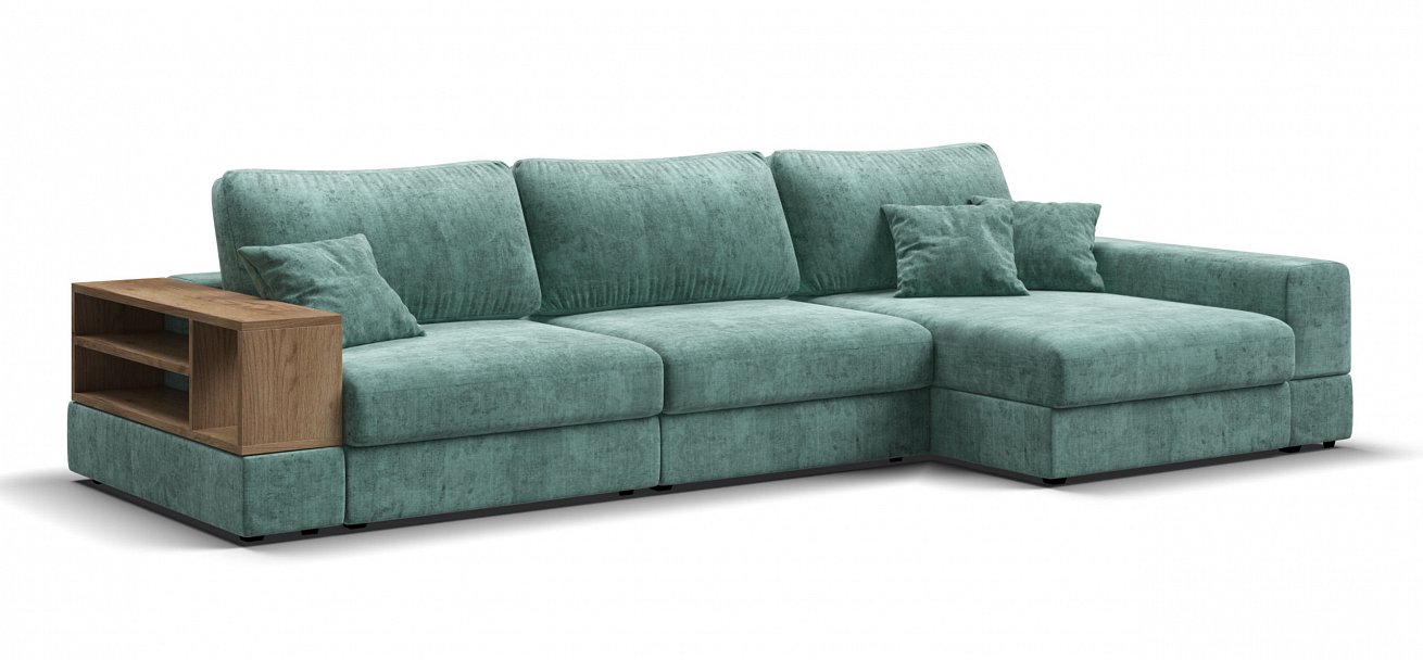 Угловой диван-кровать Босс Модуль ХЛ Шенилл Глосс минт