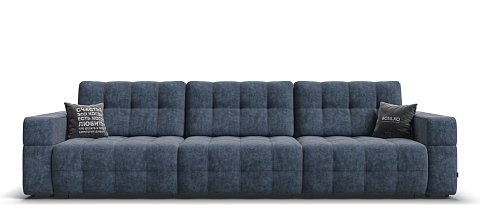 Диван Босс ХО Макс велюр Роял синий / Камень 1