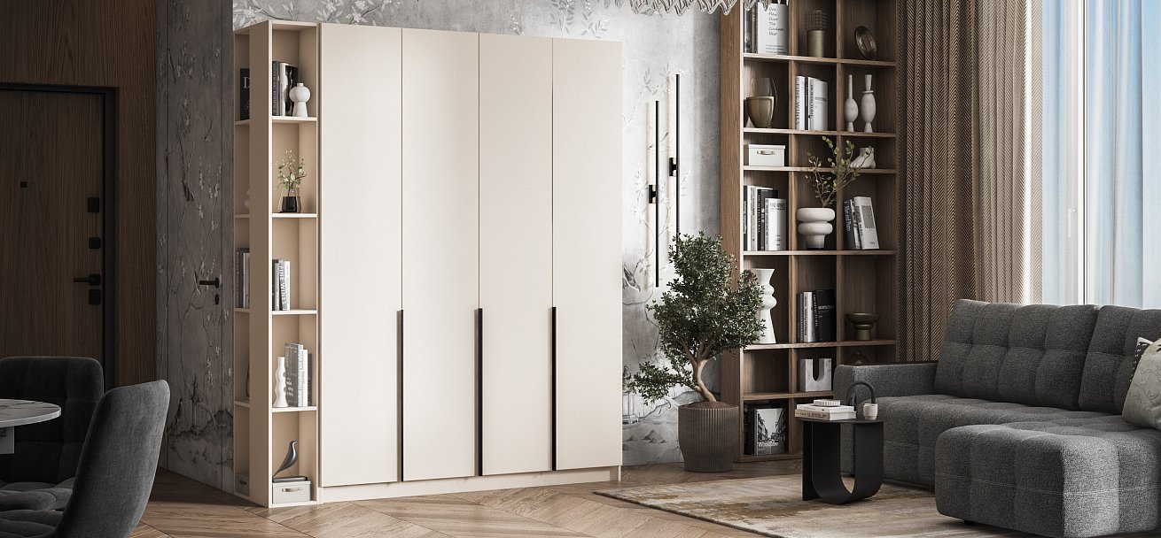 Рим 160 шкаф распашной 4Д+ящики 01 Кашемир