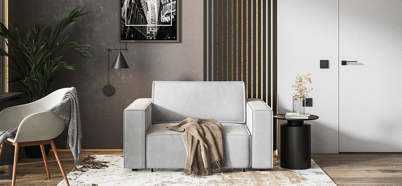 Кресло Босс Софт Модуль велюр Монолит сталь