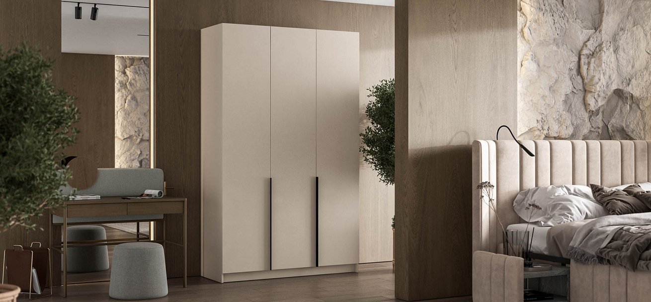 Босс Стандарт 135*220 шкаф распашной 3Д + ящики 01 Кашемир