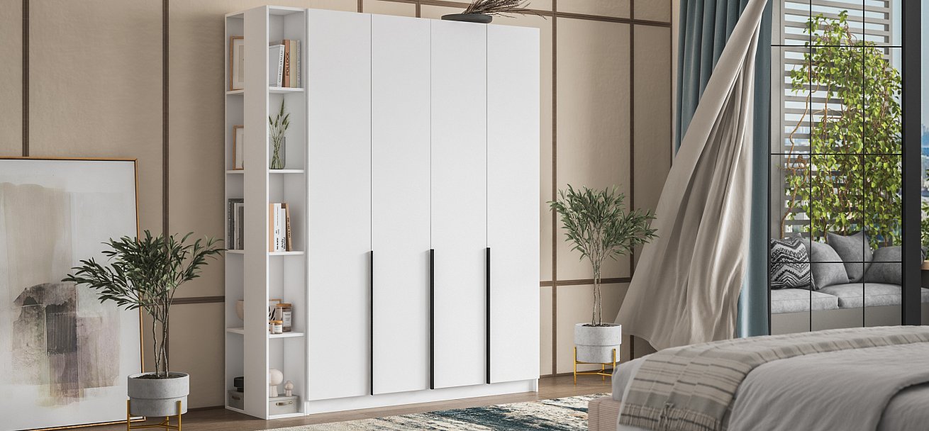 Рим 160 шкаф распашной 4Д 01 Белый