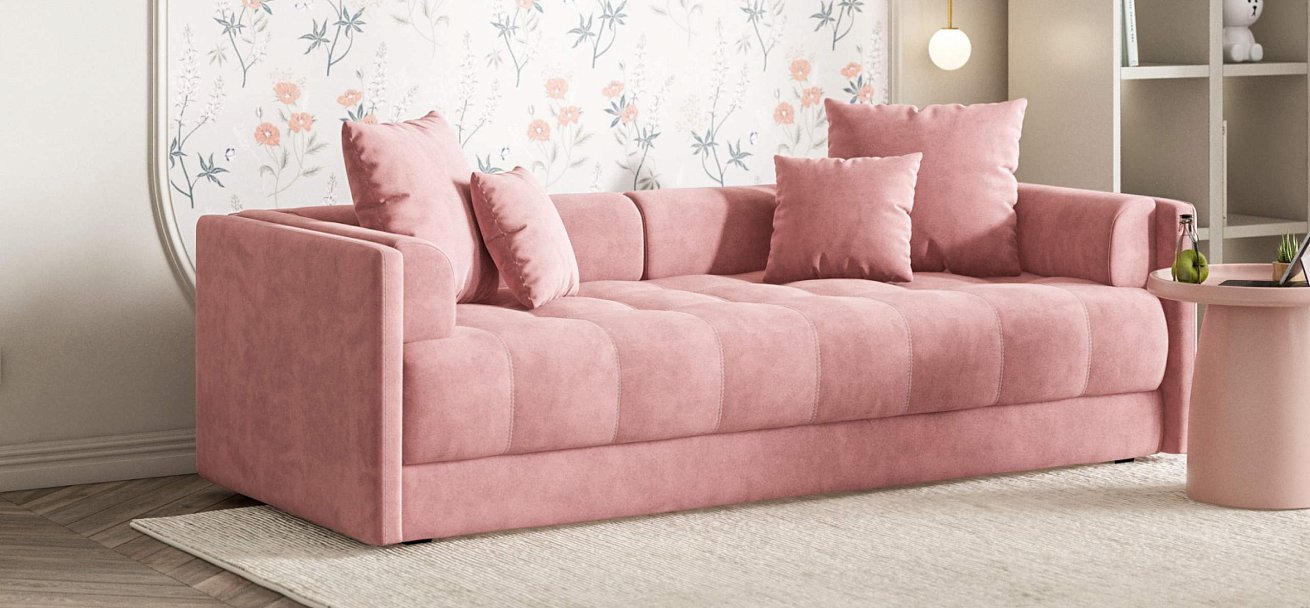 Тахта Босс велюр Монолит розовый