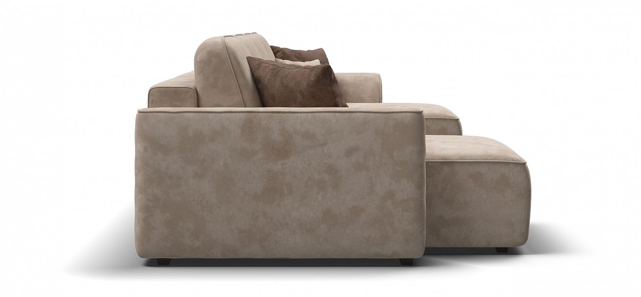 П-образный диван Кинг Модуль велюр Алькантара пепел