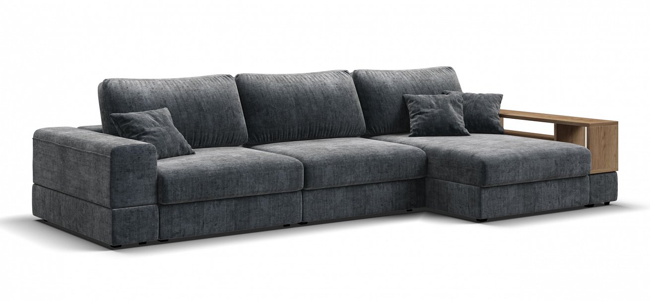 Угловой диван-кровать Босс Модуль ХЛ Шенилл Глосс карбон