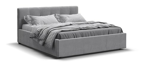 Белла Кровать+ПМ 160*200 велюр Монолит сталь 1