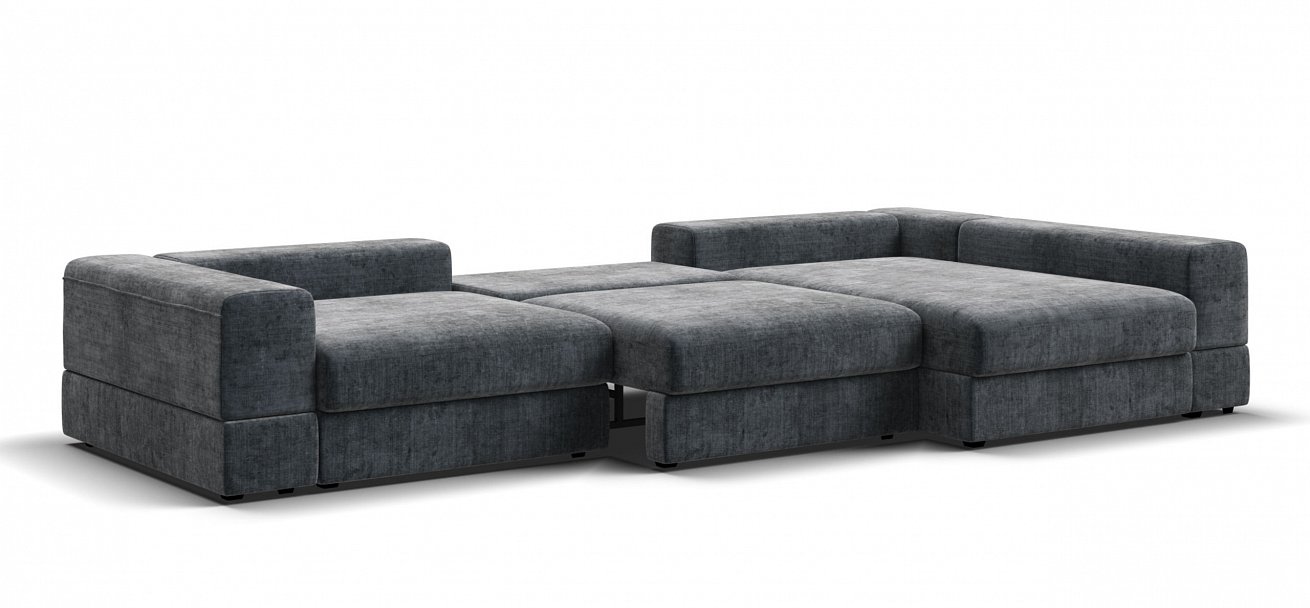 Угловой диван-кровать Босс Модуль ХЛ Шенилл Глосс карбон