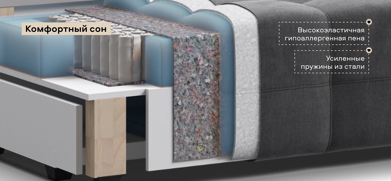 Угловой диван Денди велюр Монолит серый