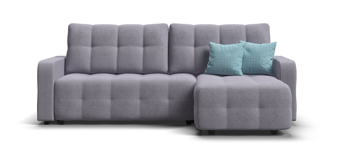 Угловой диван Денди Рогожка Мальмо платина