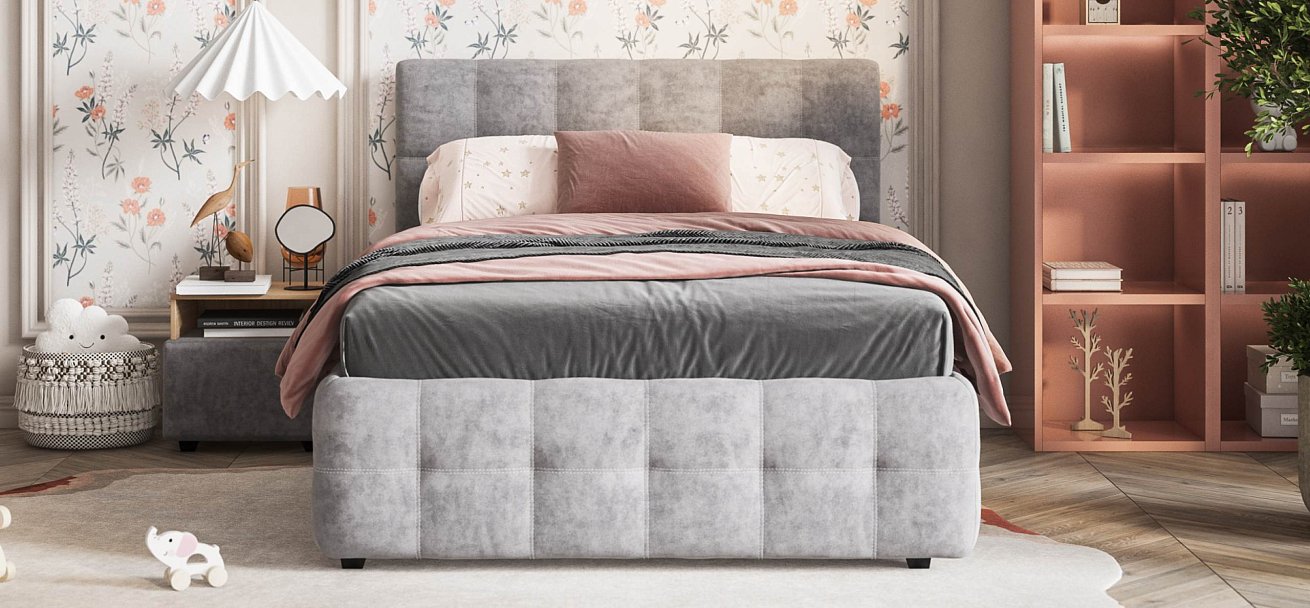 Босс Кровать+ПМ 140*200 велюр Роял агат