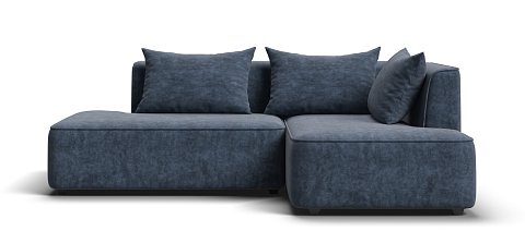 Угловой диван правый Кинг Твин велюр Роял синий 1