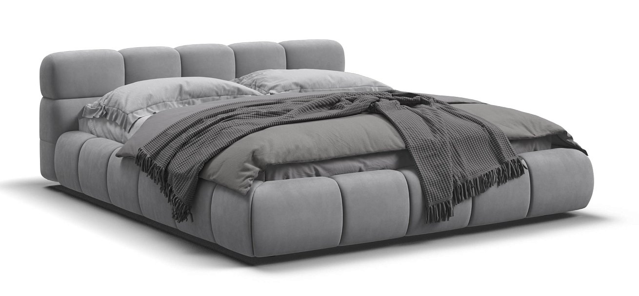 Босс Дрим Кровать+ПМ 160*200 велюр Монолит сталь