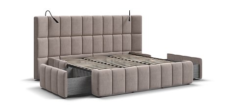 Босс ХО Кровать 180*200 велюр Монолит латте 3