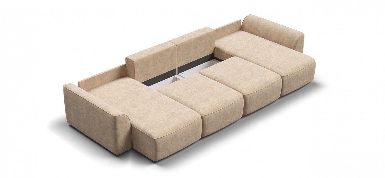 П-образный диван Кинг Модуль велюр Роял шампань