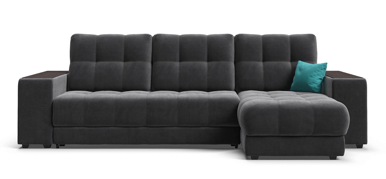 Угловой диван Босс ХЛ велюр Монолит серый