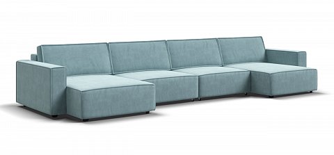 П-образный диван Босс Софт Модуль велюр Монолит аква 1
