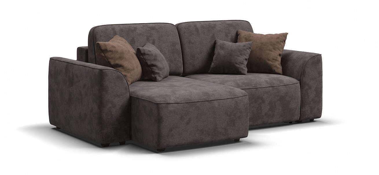 Угловой диван Кинг Модуль велюр Алькантара серый