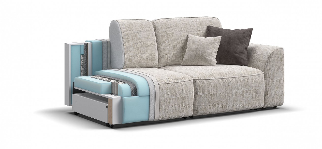 Диван Кинг Модуль Шенилл Смарт кварц