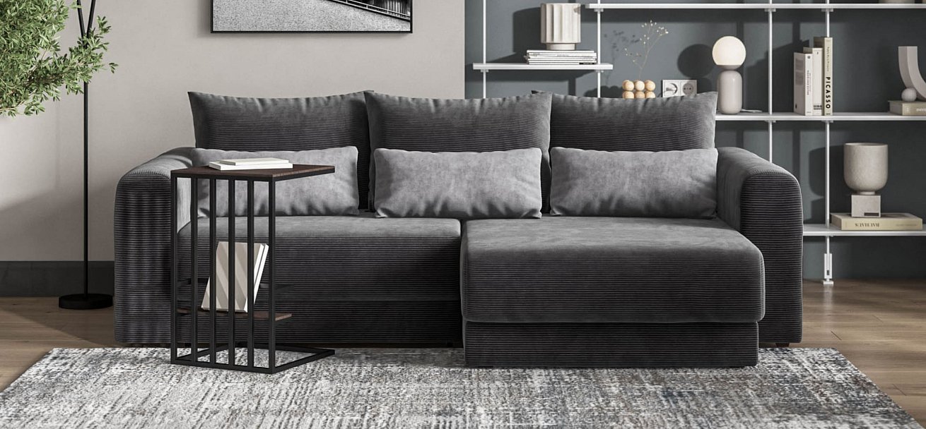 Модульный угловой диван Ричмонд Модуль Вельвет Корд графит