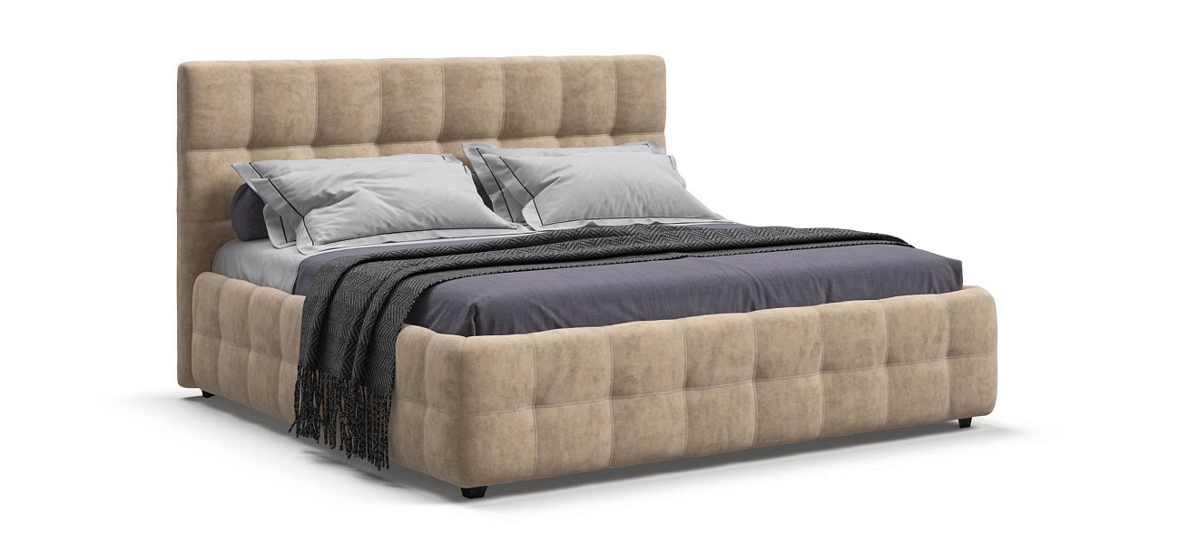 Босс Кровать+ПМ 180*200 велюр Роял шампань