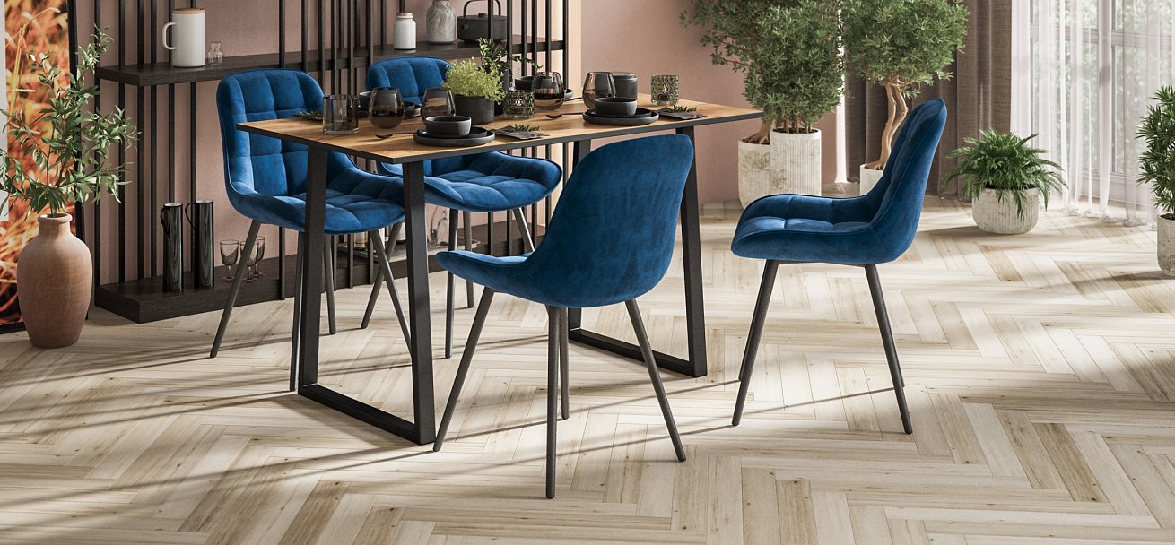 Стул Турин Велутто Синий, черный